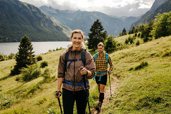 A couple on a hike