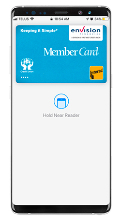 Phone displaying a membercard